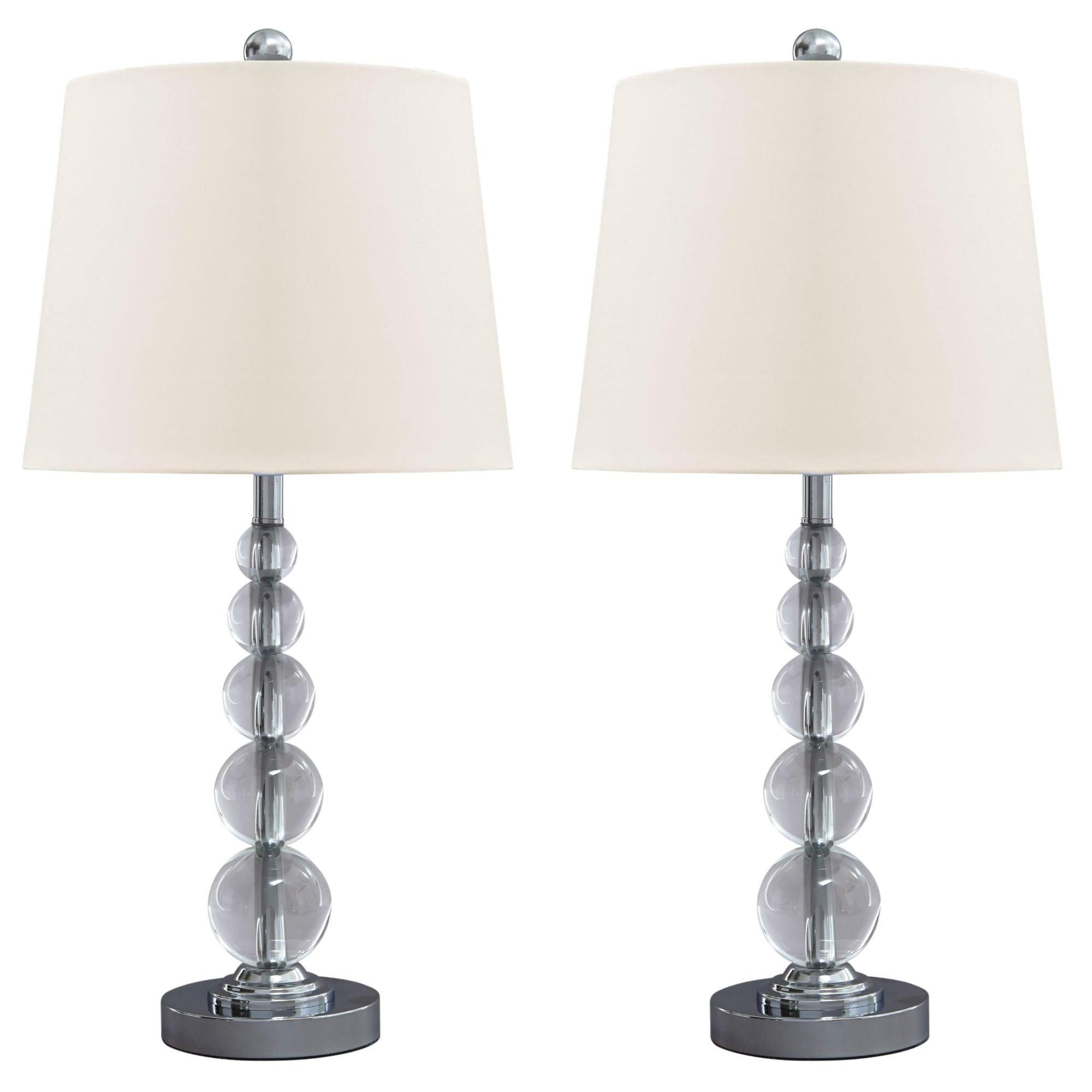 Joaquin Clear/Silver Table Lamp (Set of 2) - Adams Furniture