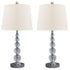 Joaquin Clear/Silver Table Lamp (Set of 2) - Adams Furniture