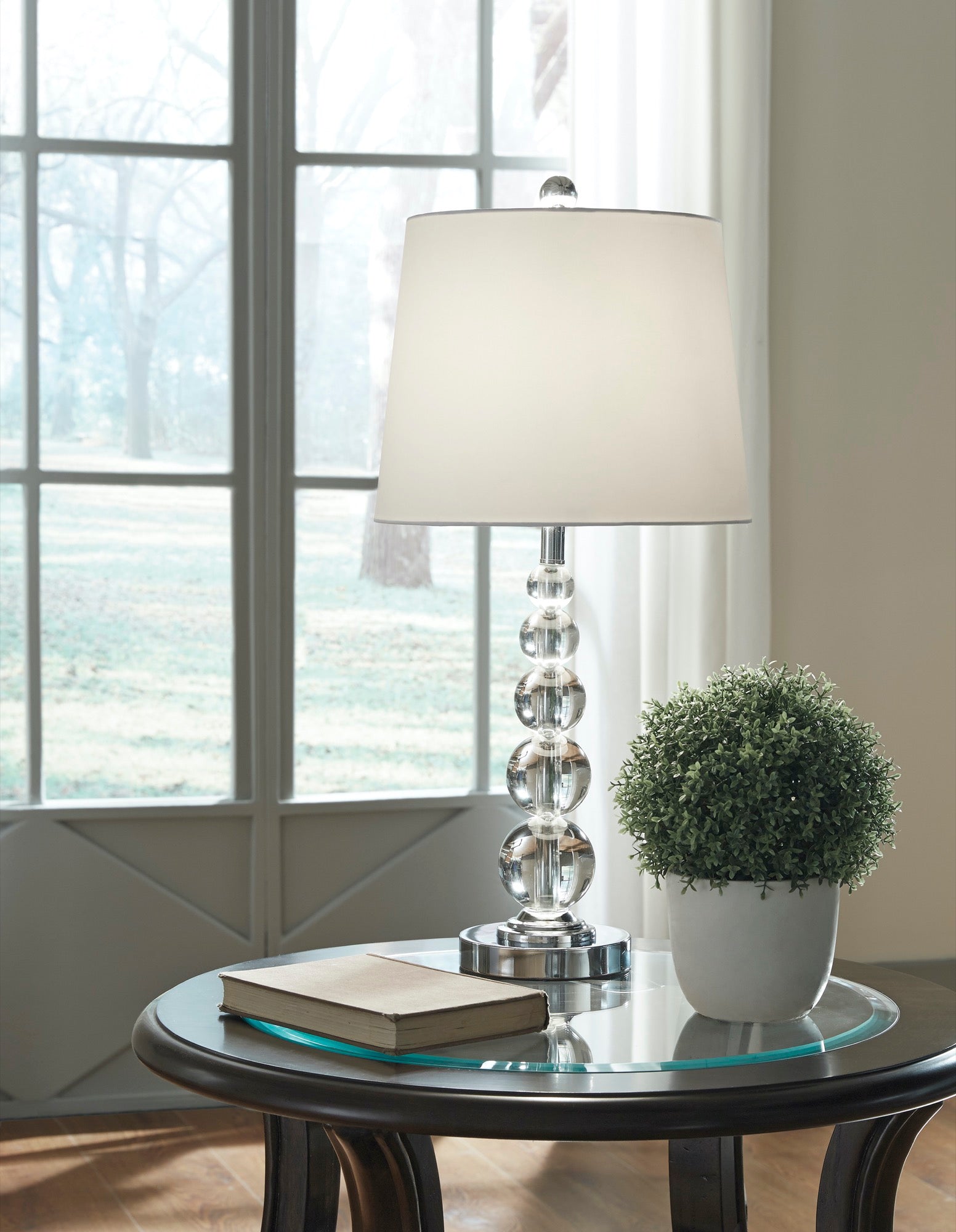 Joaquin Clear/Silver Table Lamp (Set of 2) - Adams Furniture