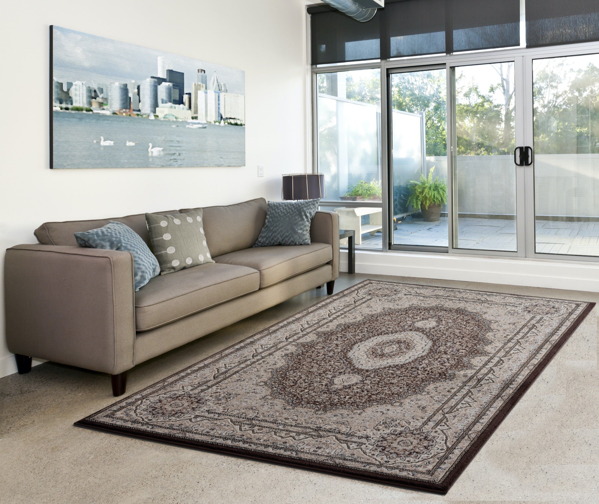 Tabriz 8x11 Brown Area Rug - Adams Furniture