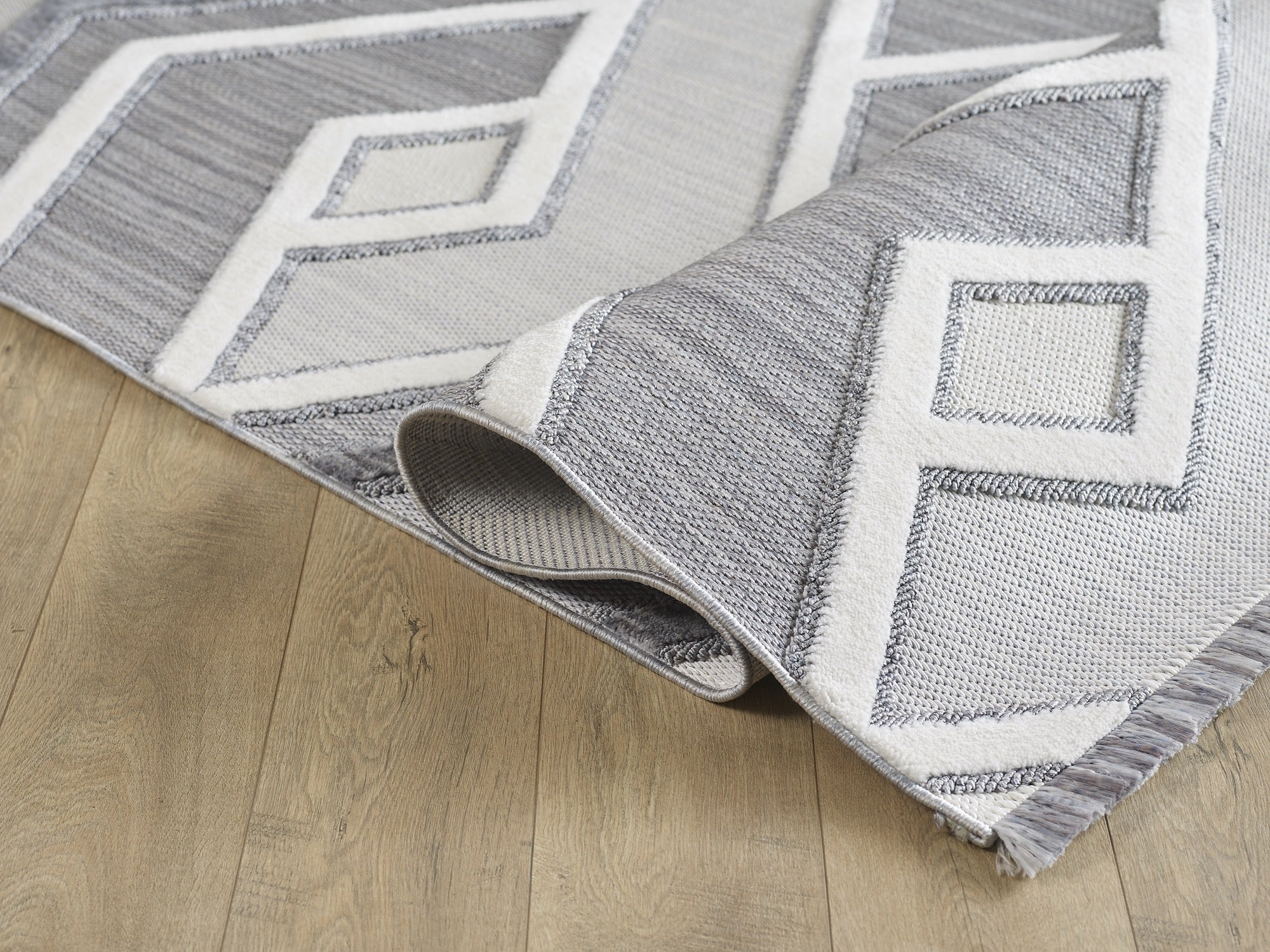 Milos 5x8 Grey Area Rug - Adams Furniture