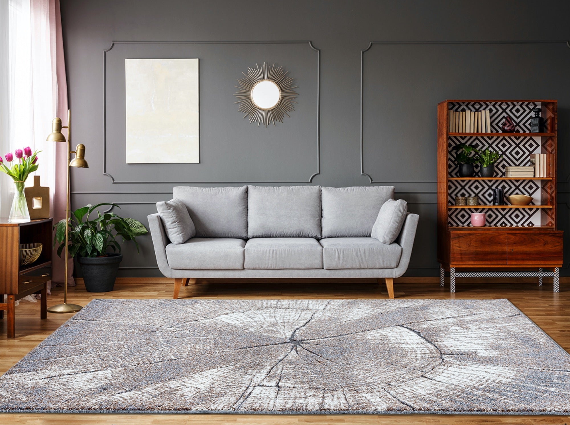 Milan 5x7 Brown Area Rug - Adams Furniture
