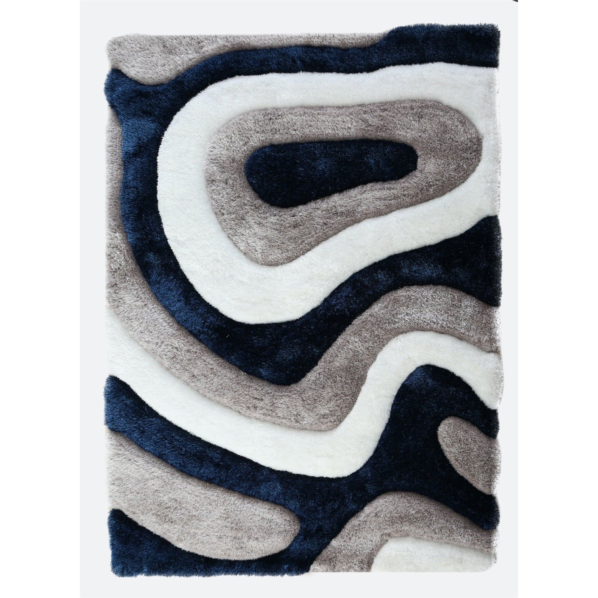 Mateos Navy/Beige/White 5x7 Area Rug - Adams Furniture