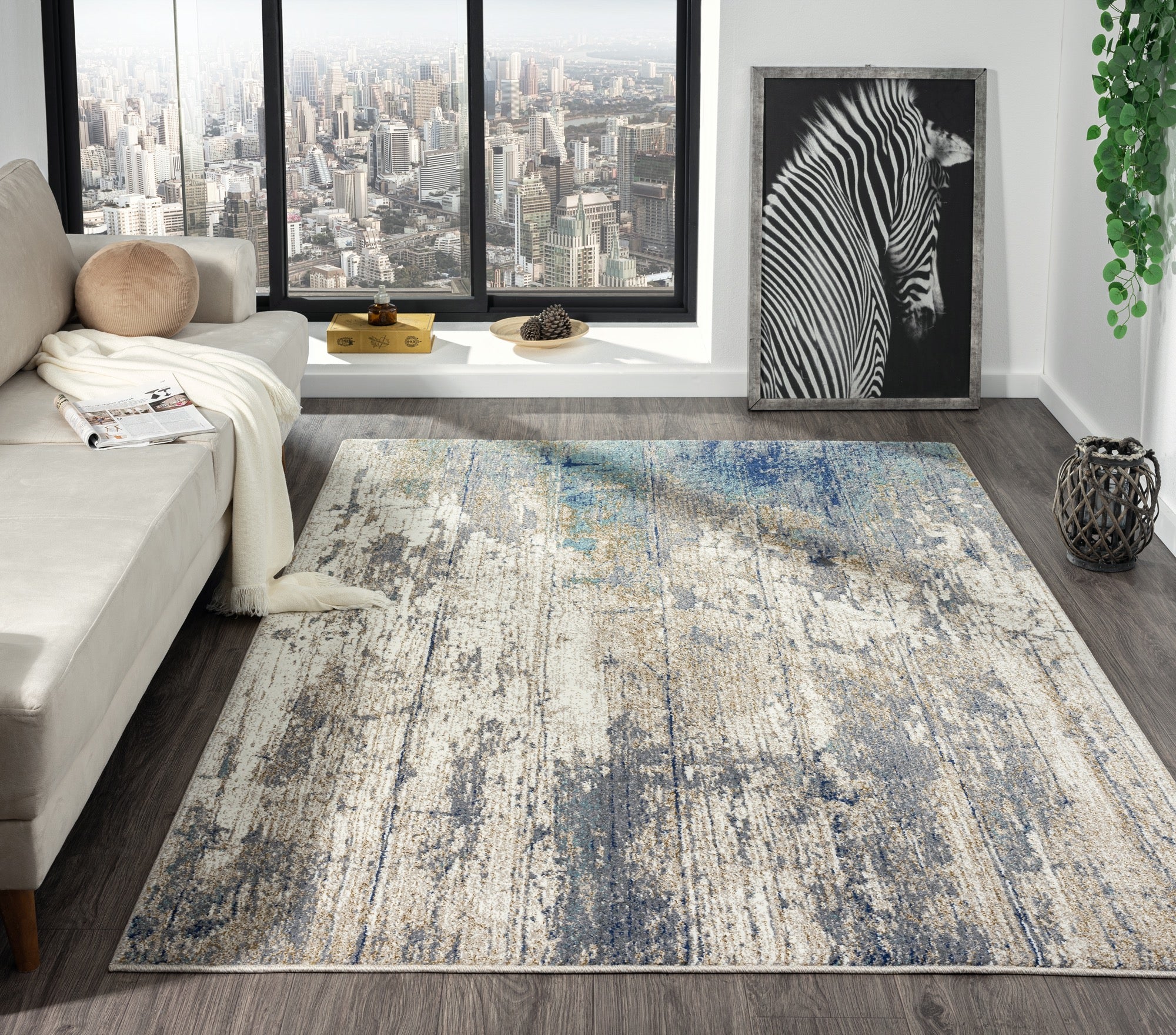 Milan 5x7 Brown Area Rug - Adams Furniture