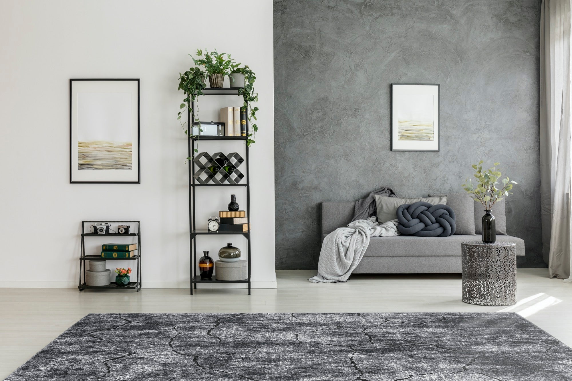 MIlian 5x7 Grey Area Rug - Adams Furniture