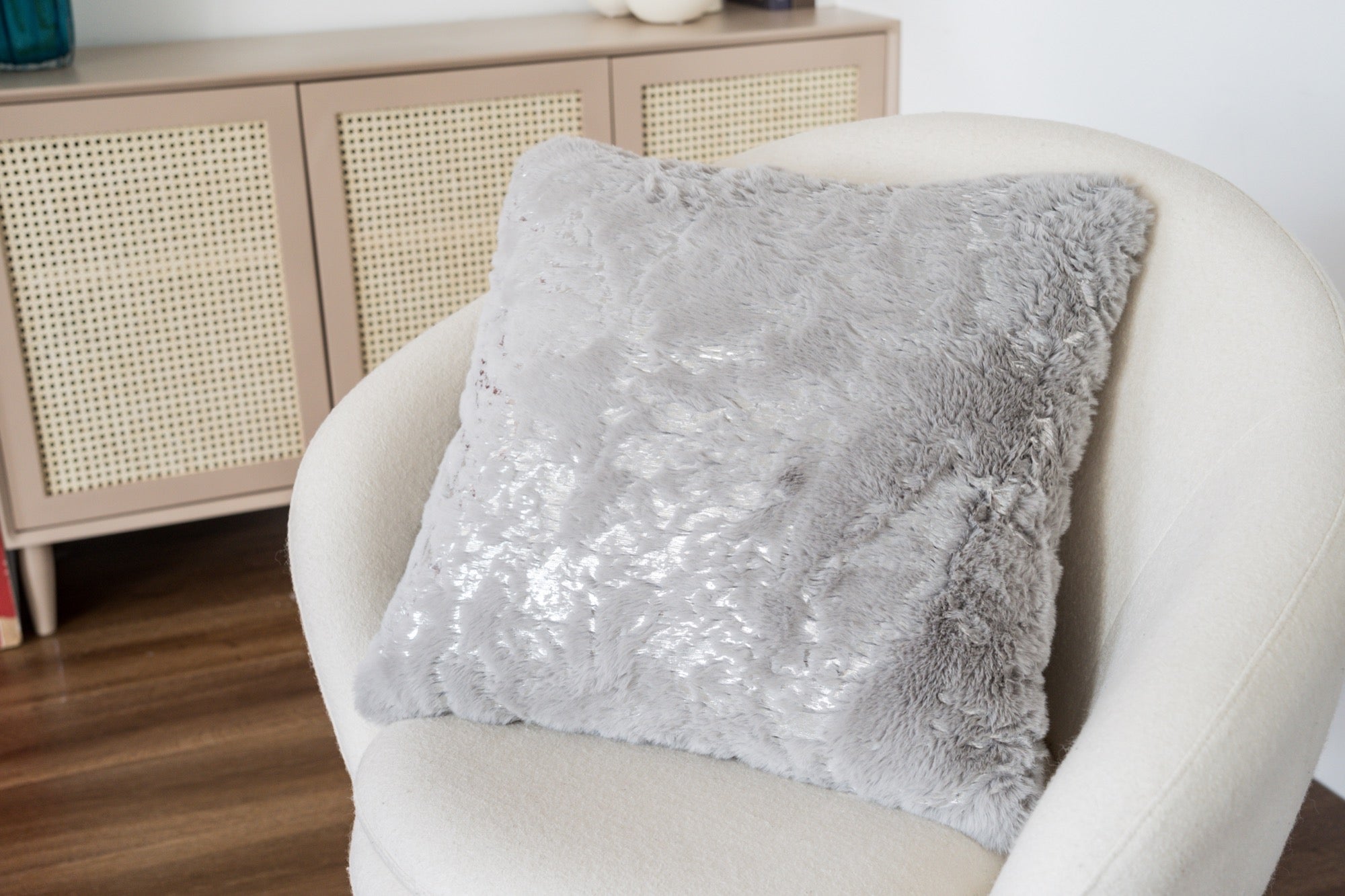 Chryso Grey with Silver Foil Pillow - Adams Furniture
