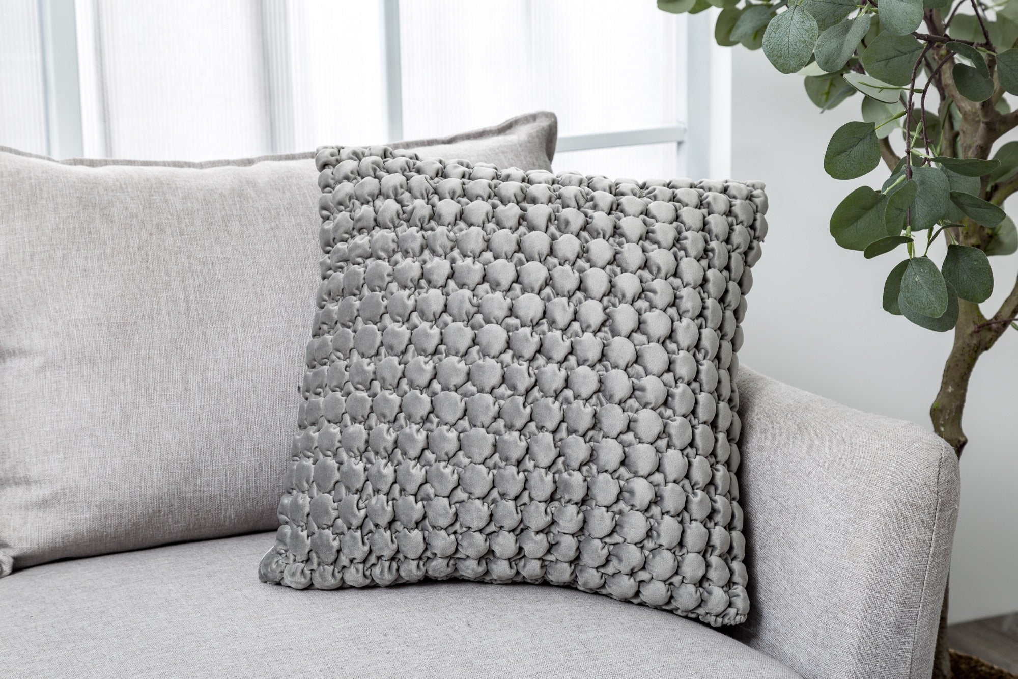 Thalasa 18"x18" Silver Pillow - Adams Furniture