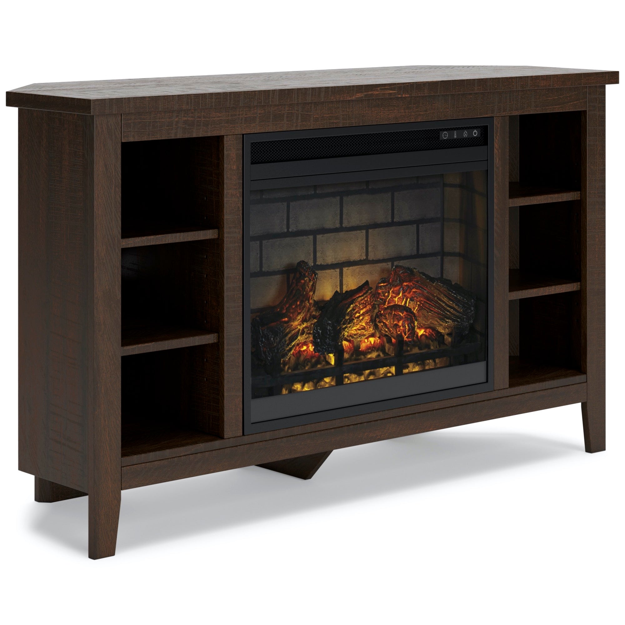 Camiburg Corner TV Stand with Electric Fireplace - Adams Furniture
