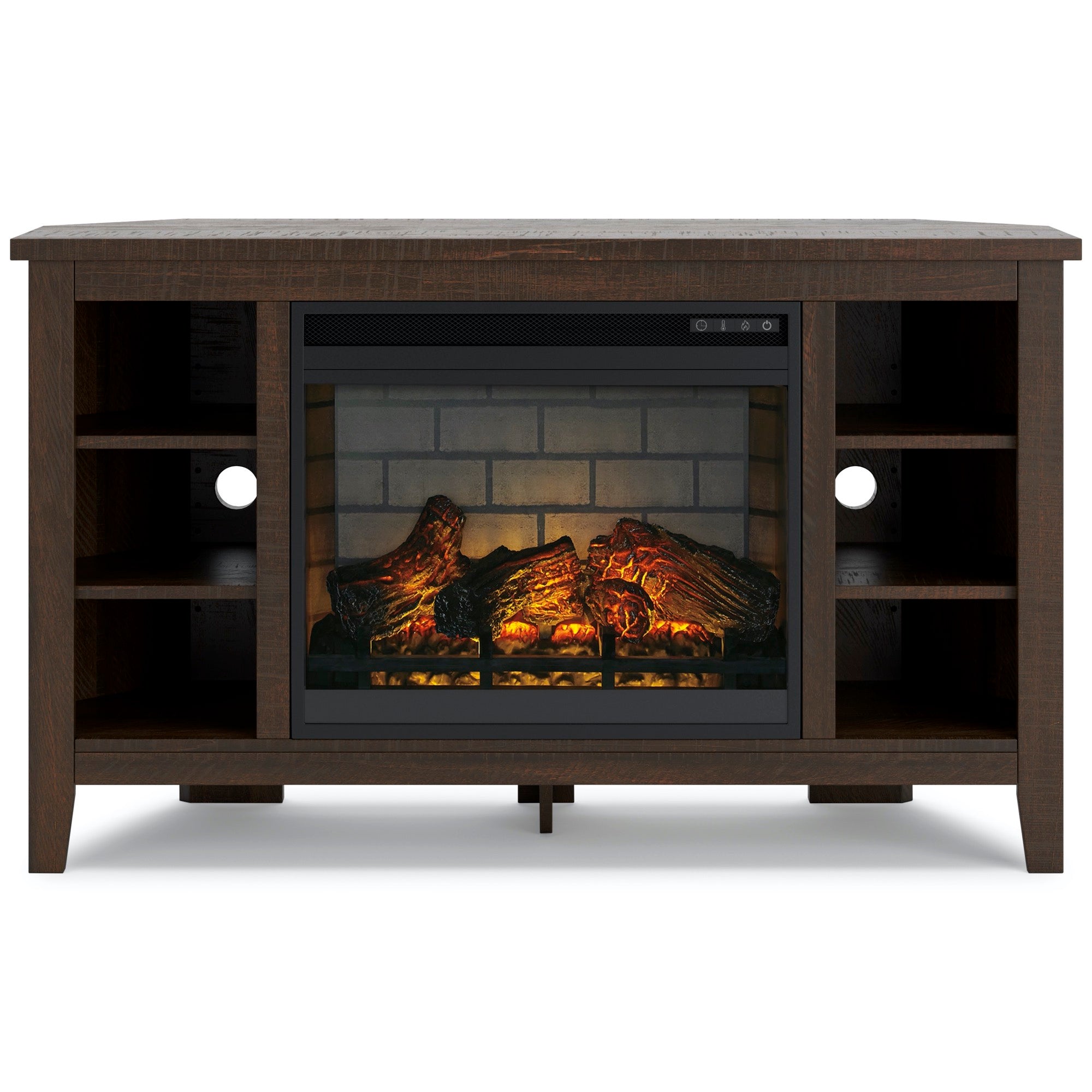 Camiburg Corner TV Stand with Electric Fireplace - Adams Furniture