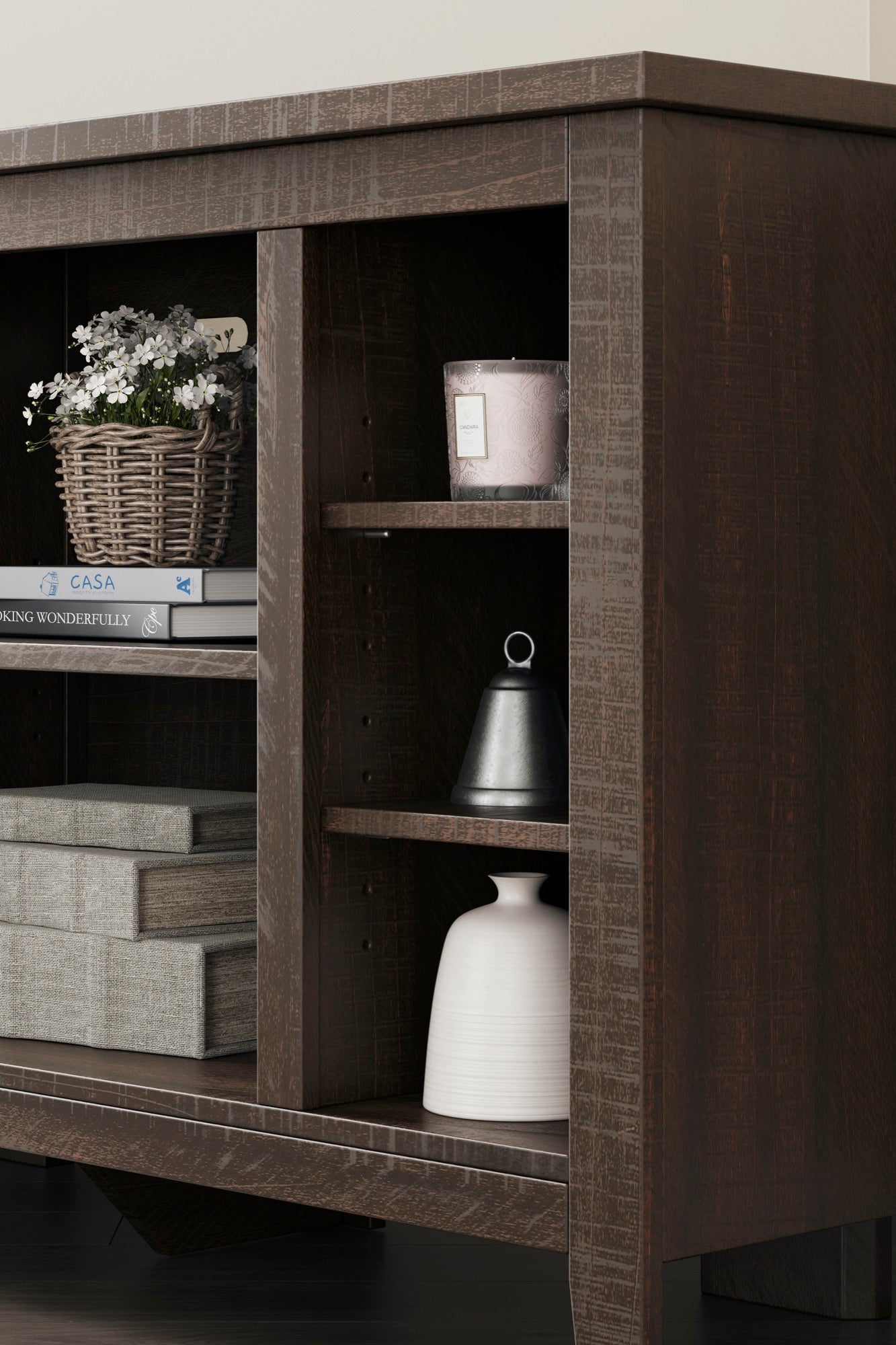 Camiburg Corner TV Stand with Electric Fireplace - Adams Furniture