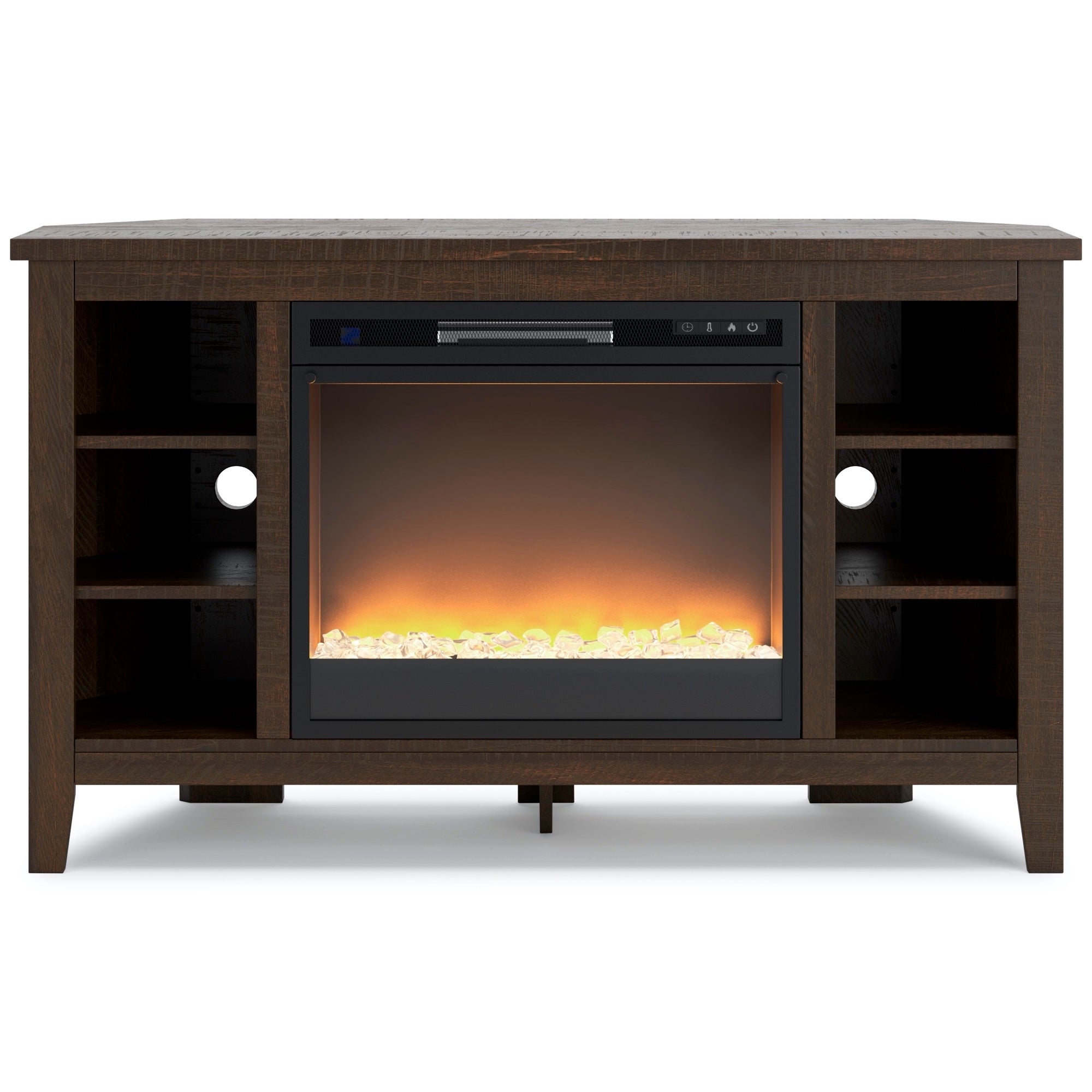 Camiburg Corner TV Stand with Electric Fireplace - Adams Furniture