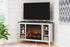 Dorrinson Corner TV Stand with Electric Fireplace - Adams Furniture