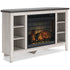 Dorrinson Corner TV Stand with Electric Fireplace - Adams Furniture