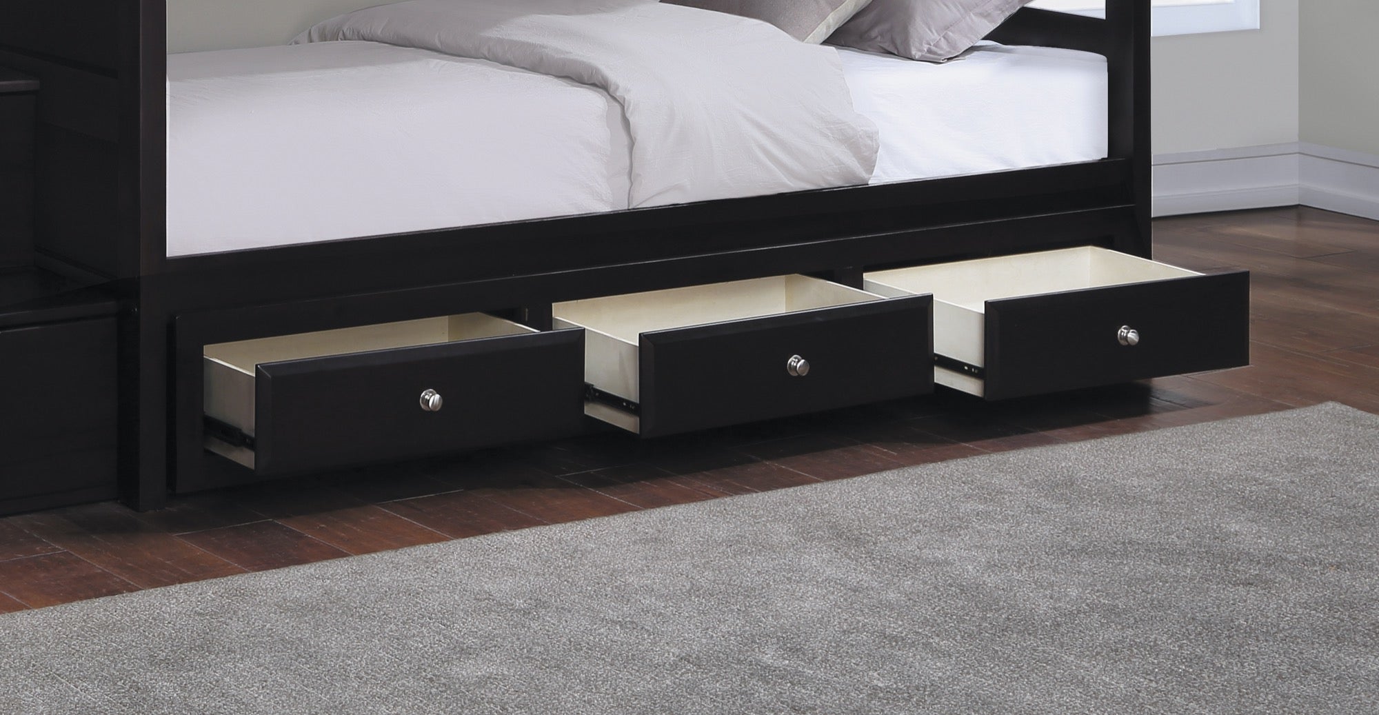 Elliott Twin Over Twin Stairway Bunk Bed with Under Bed Storage Cappuccino