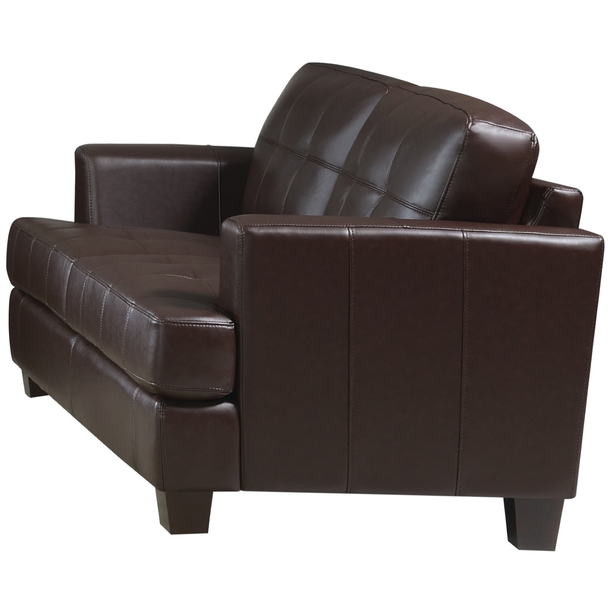 Samuel Upholstered Tufted Living Room Set Dark Brown - Adams Furniture