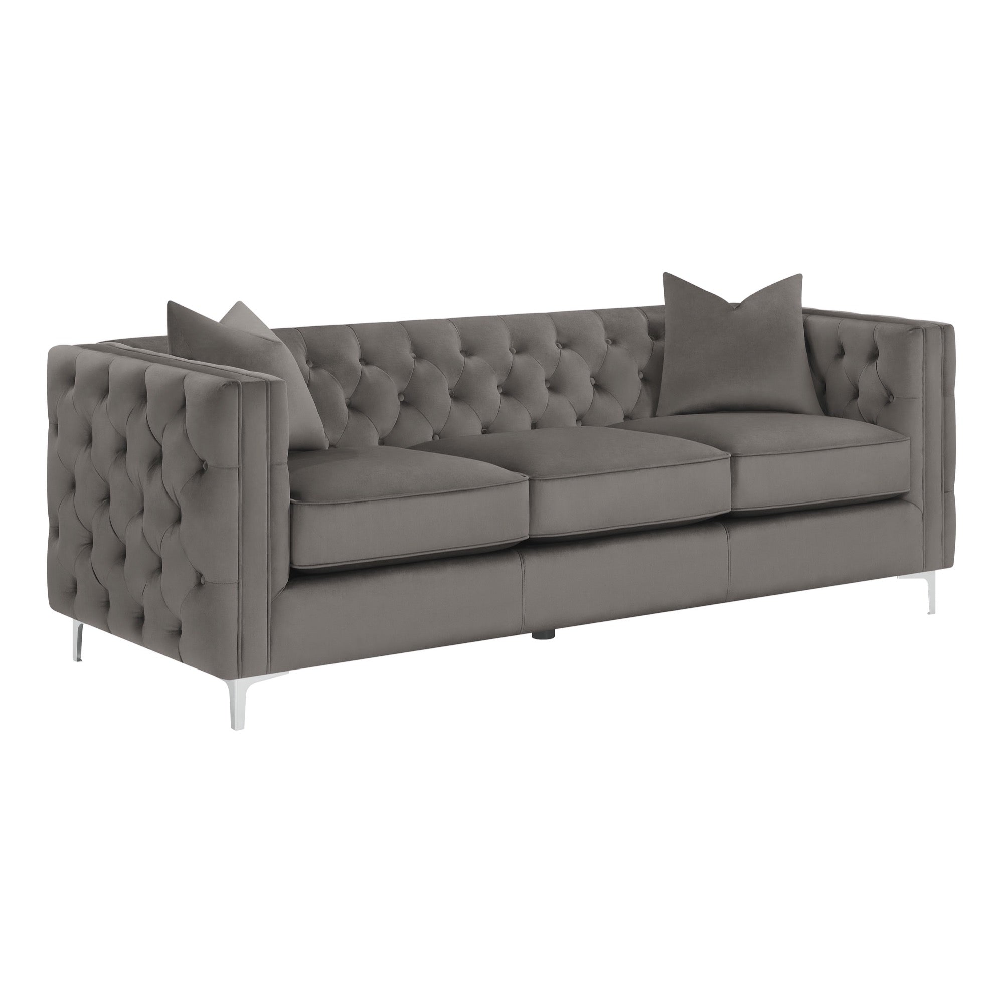 Phoebe Tufted Tuxedo Arms Sofa Urban Bronze