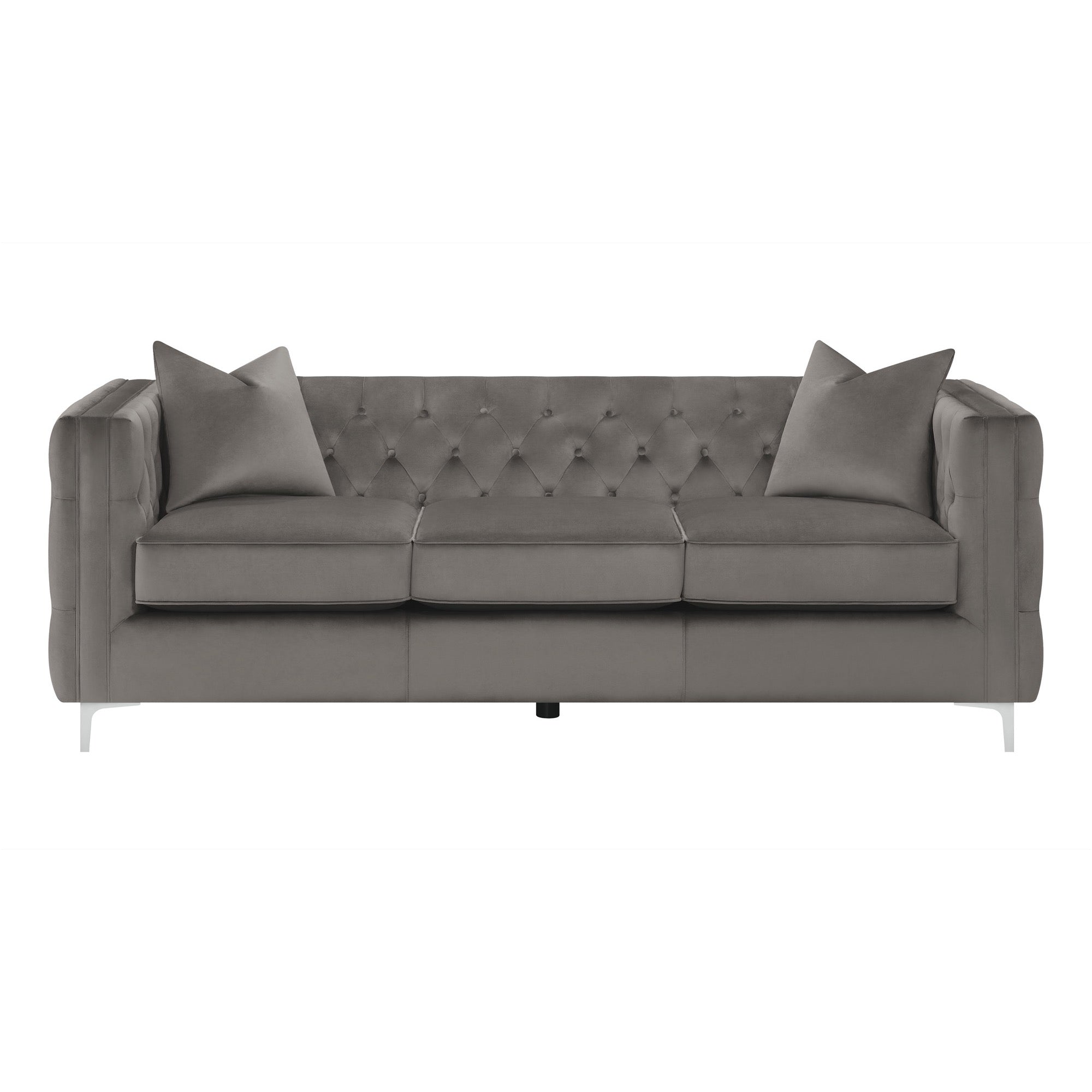 Phoebe Tufted Tuxedo Arms Sofa Urban Bronze