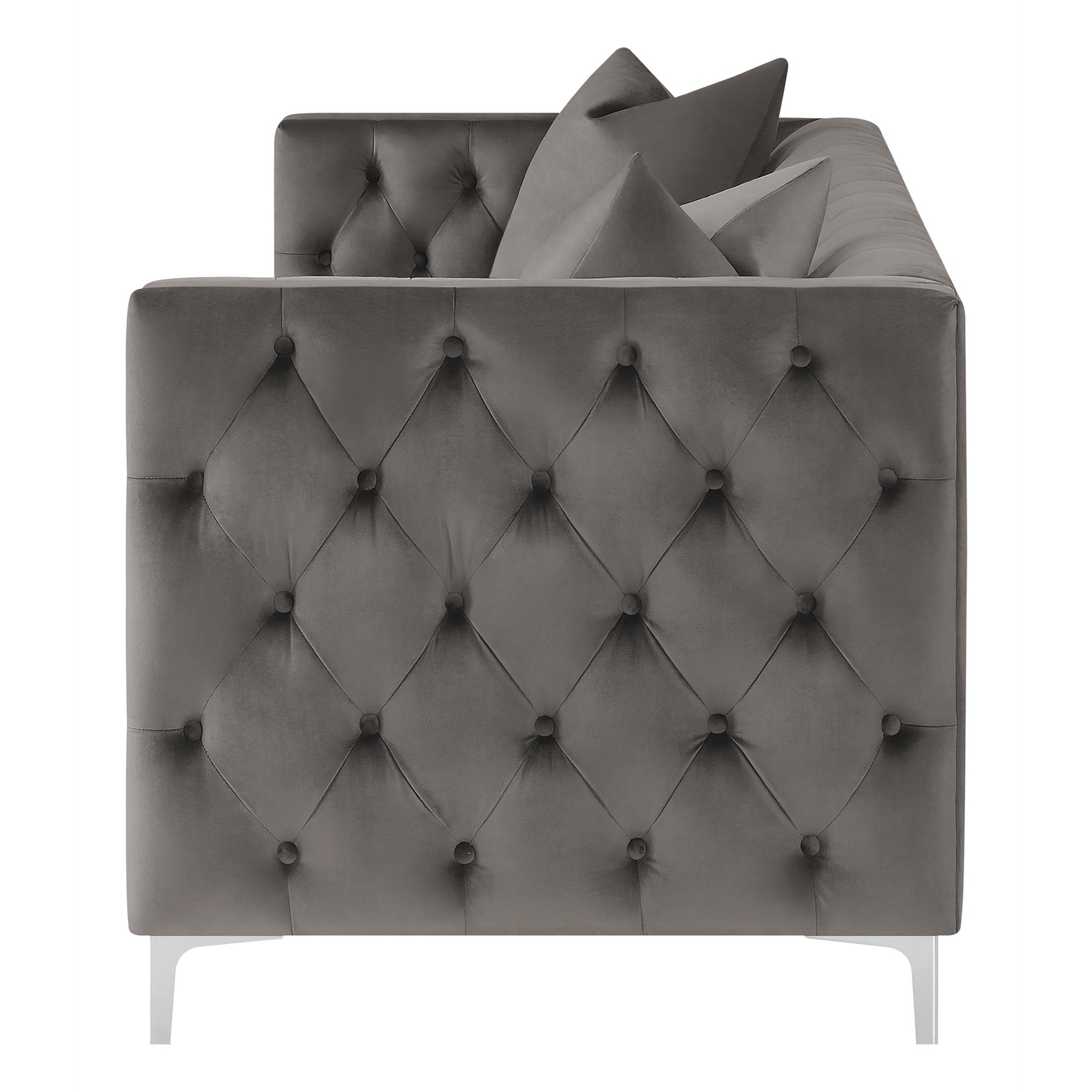 Phoebe Tufted Tuxedo Arms Sofa Urban Bronze