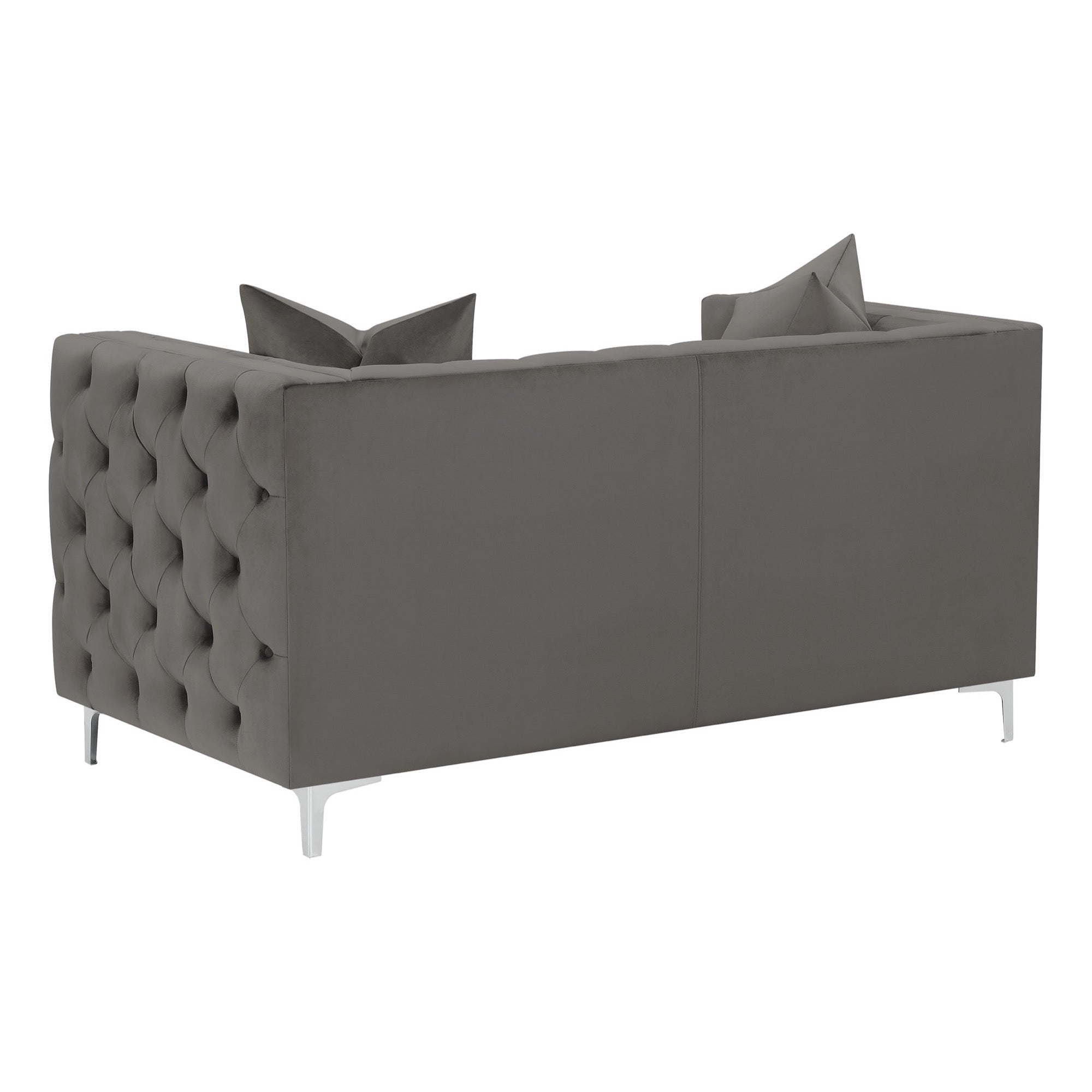 Phoebe Tufted Tuxedo Arms Loveseat Urban Bronze