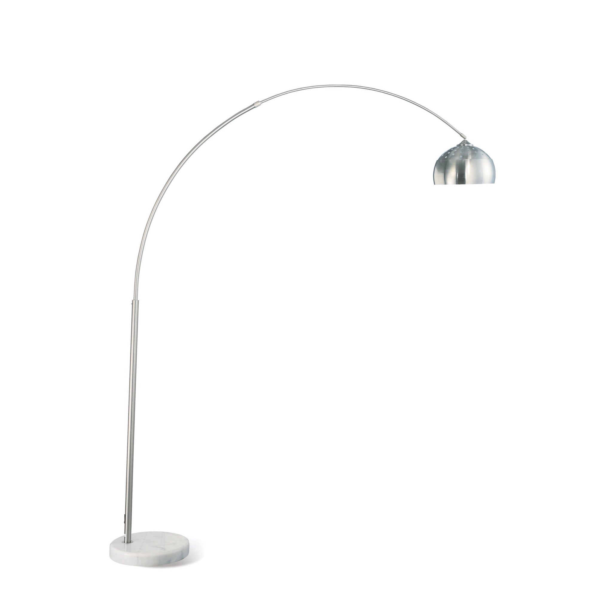 Krester Arched Floor Lamp Brushed Steel and Chrome - Adams Furniture