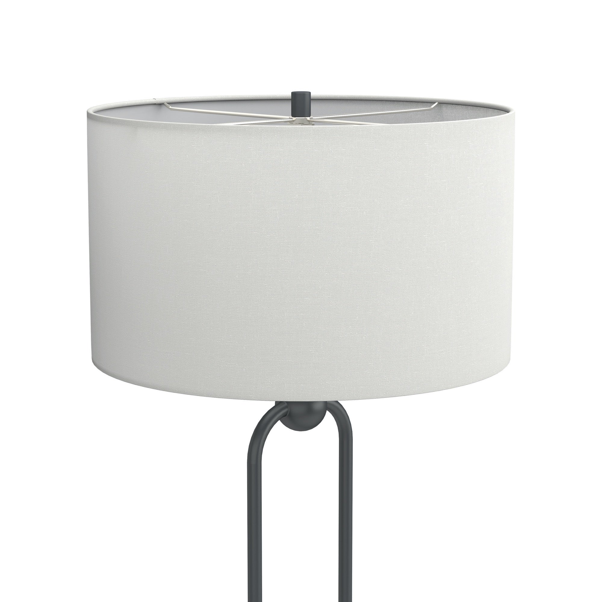 Drum Shade Floor Lamp White And Bronze - Adams Furniture