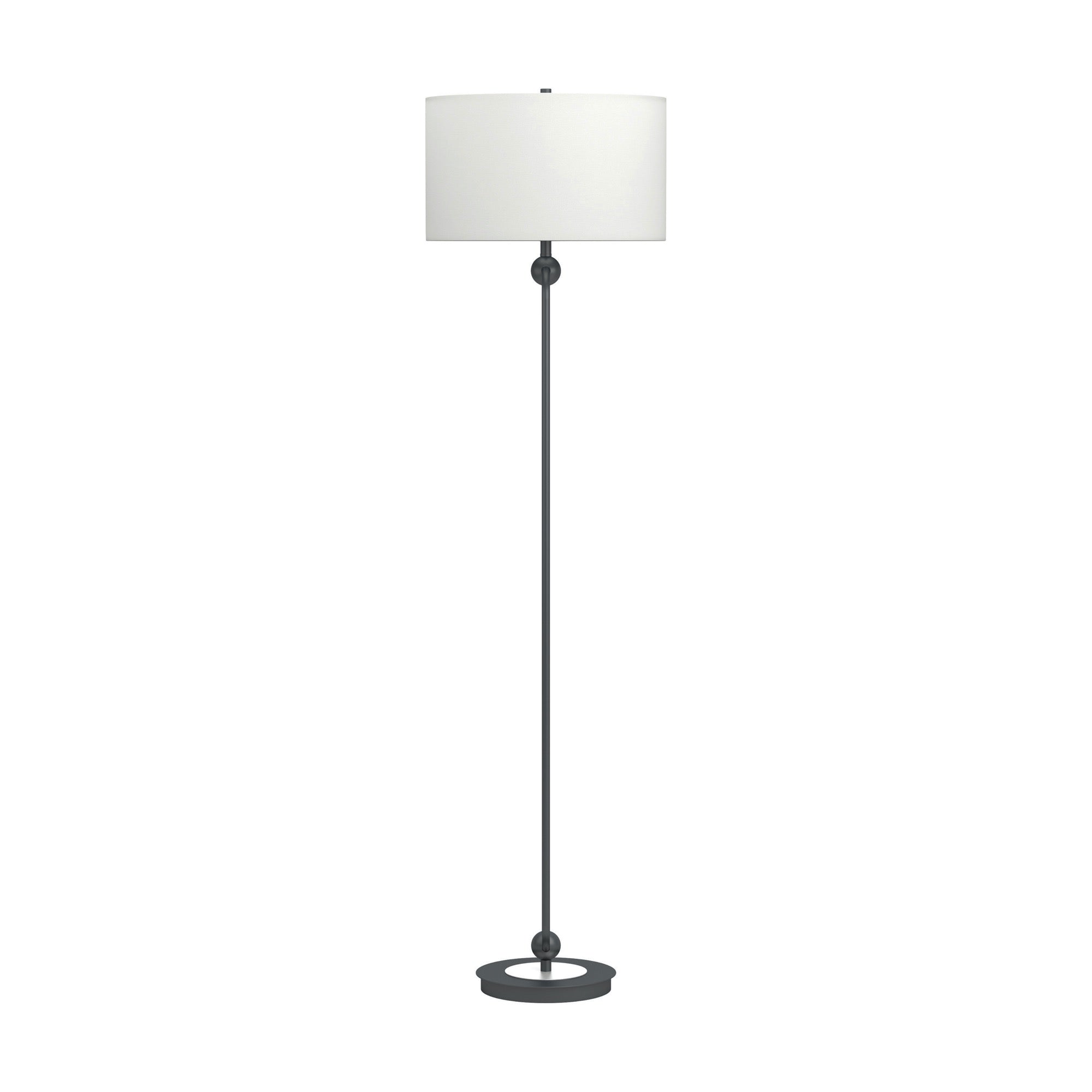 Drum Shade Floor Lamp White And Bronze - Adams Furniture