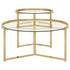 Delia 2-Piece Round Nesting Table Clear And Gold