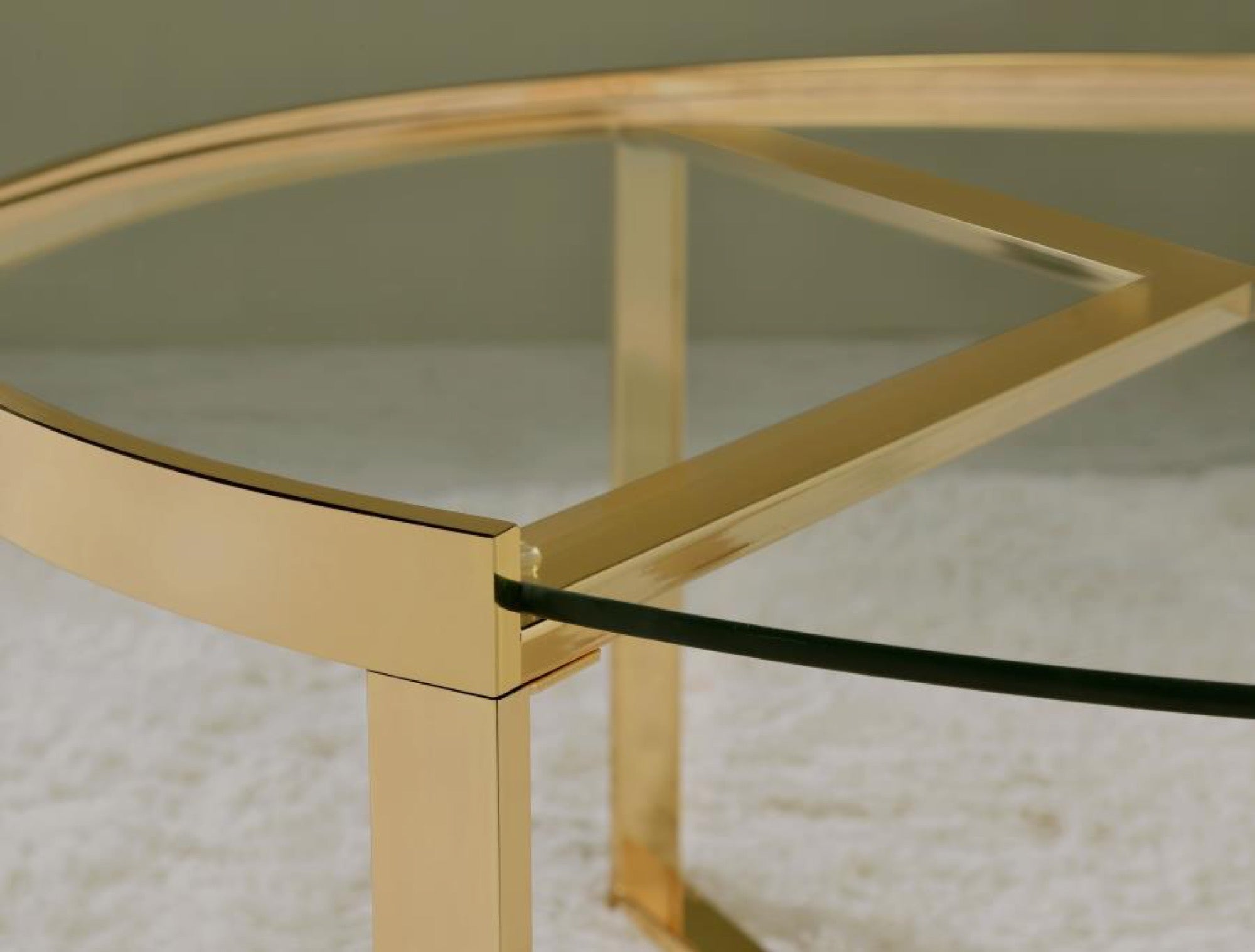 Delia 2-Piece Round Nesting Table Clear And Gold - Adams Furniture