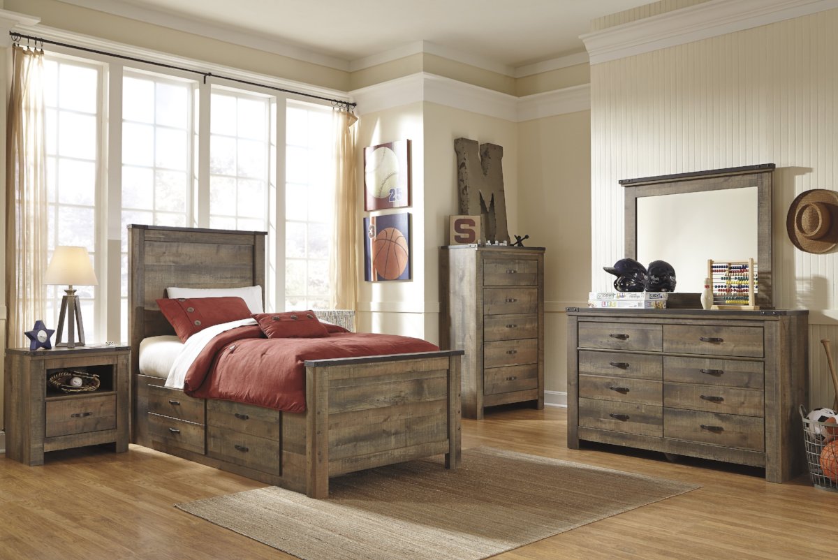 Trinell Panel Bed w/Storage, Kids Bedroom, Ashley Furniture - Adams Furniture