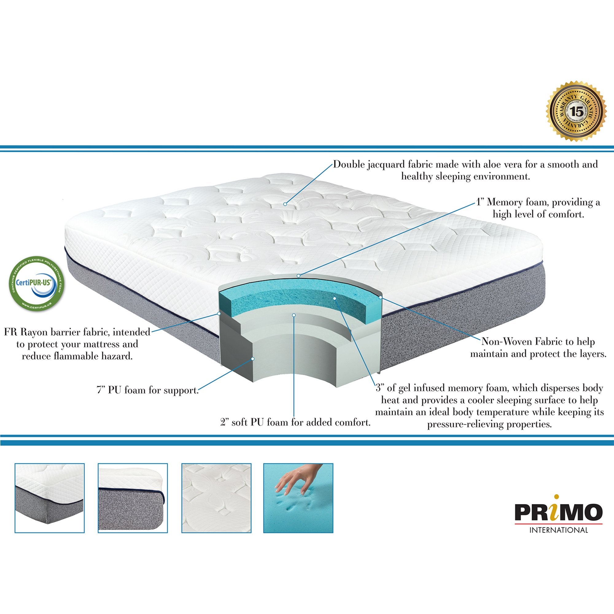 Cool Sleep Extra Plush 13" Gel Foam Twin Mattress - Adams Furniture