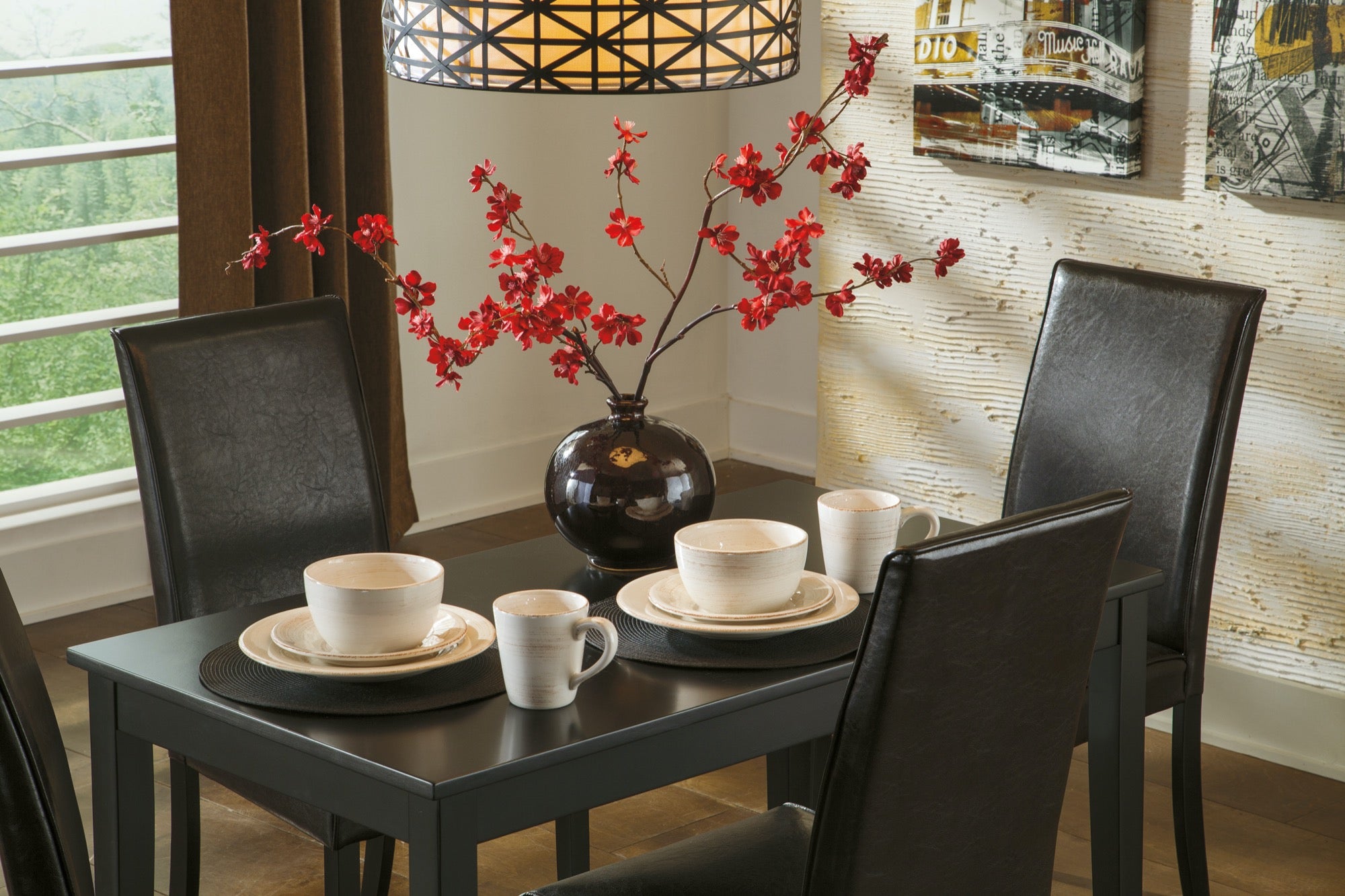 Kimonte Dining Table and 4 Chairs - Adams Furniture