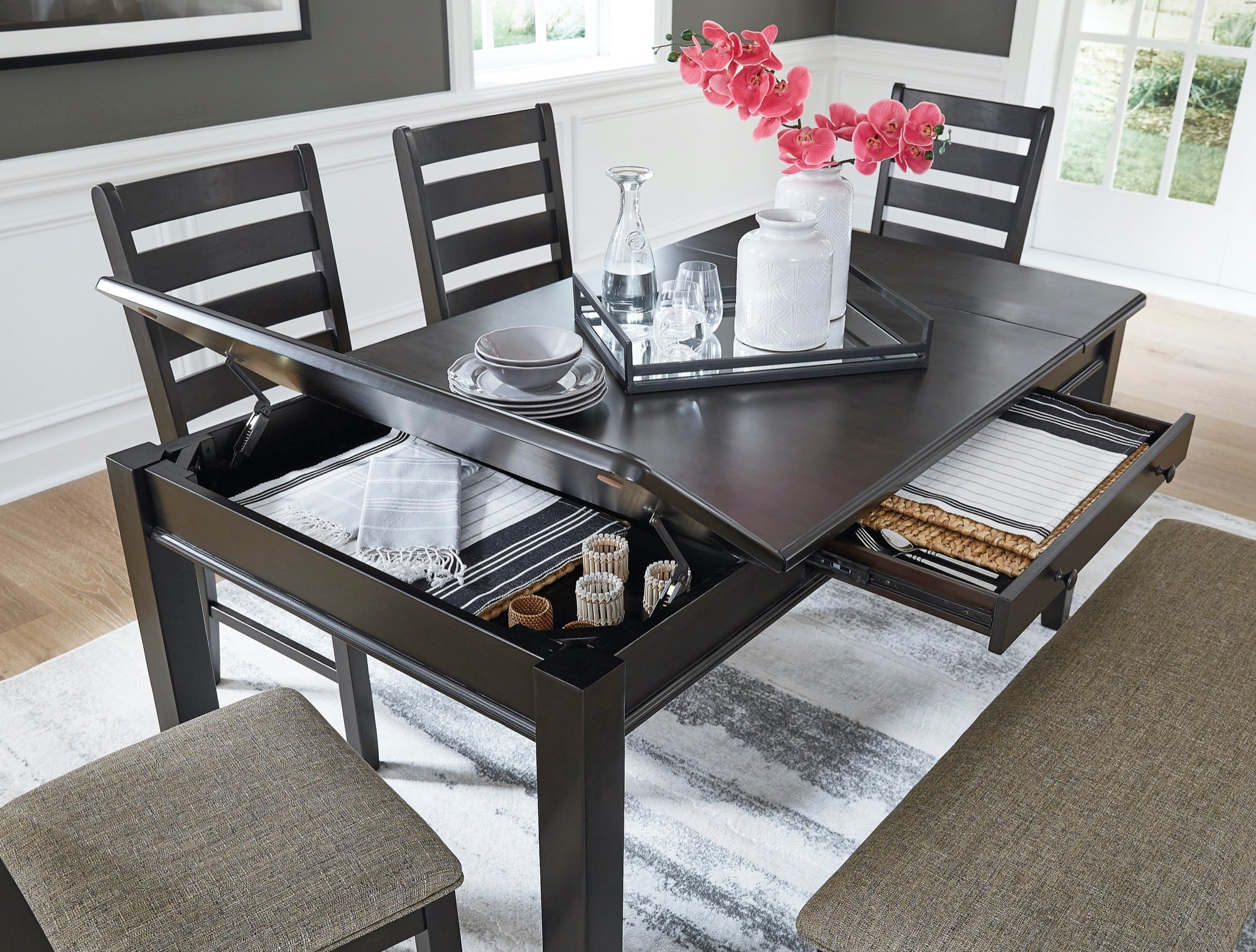 Ambenrock Dining Table with Storage