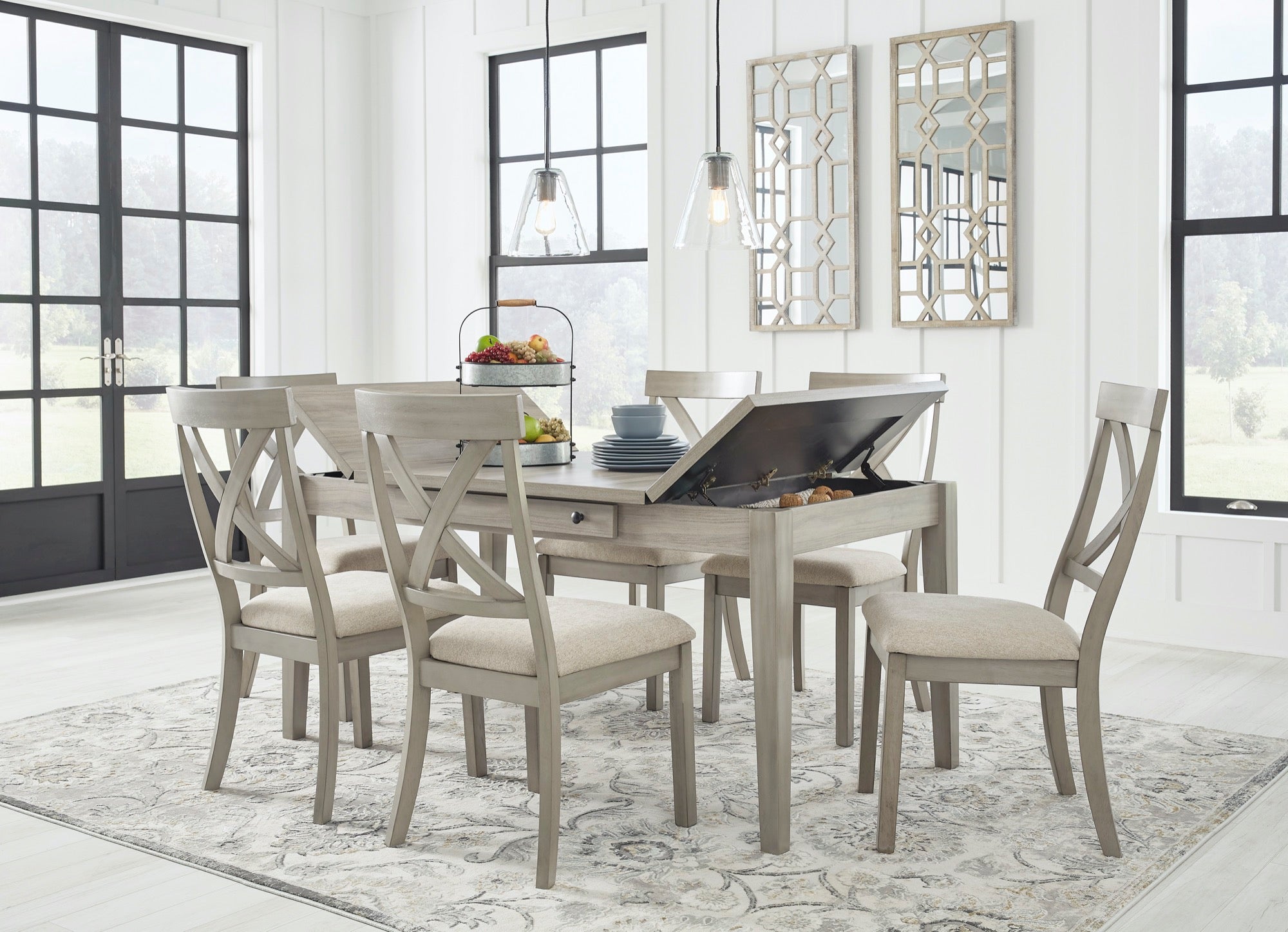 Parellen 7 Piece Storage Dining Set