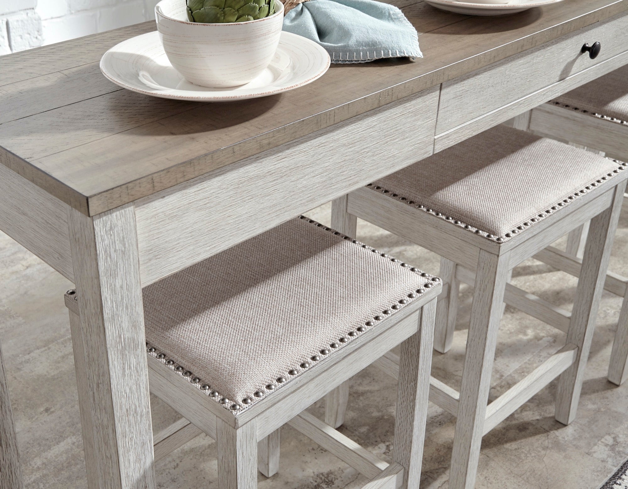 Skempton Counter Height Dining Table and Bar Stools