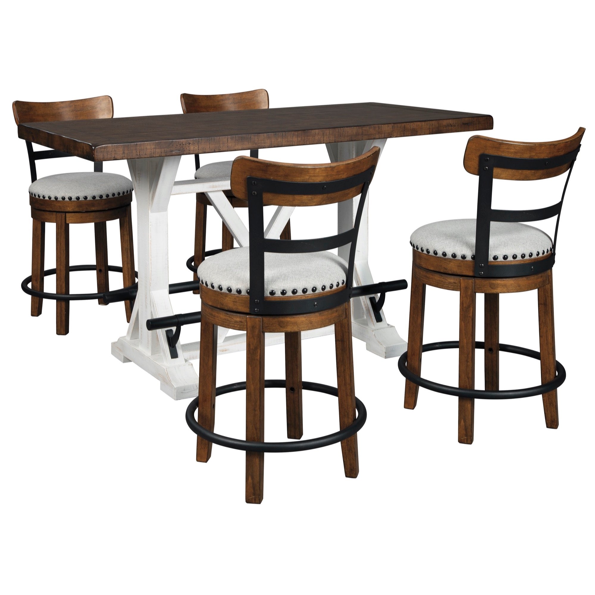 Valebeck Counter Height Dining Table and 4 Barstools - Adams Furniture