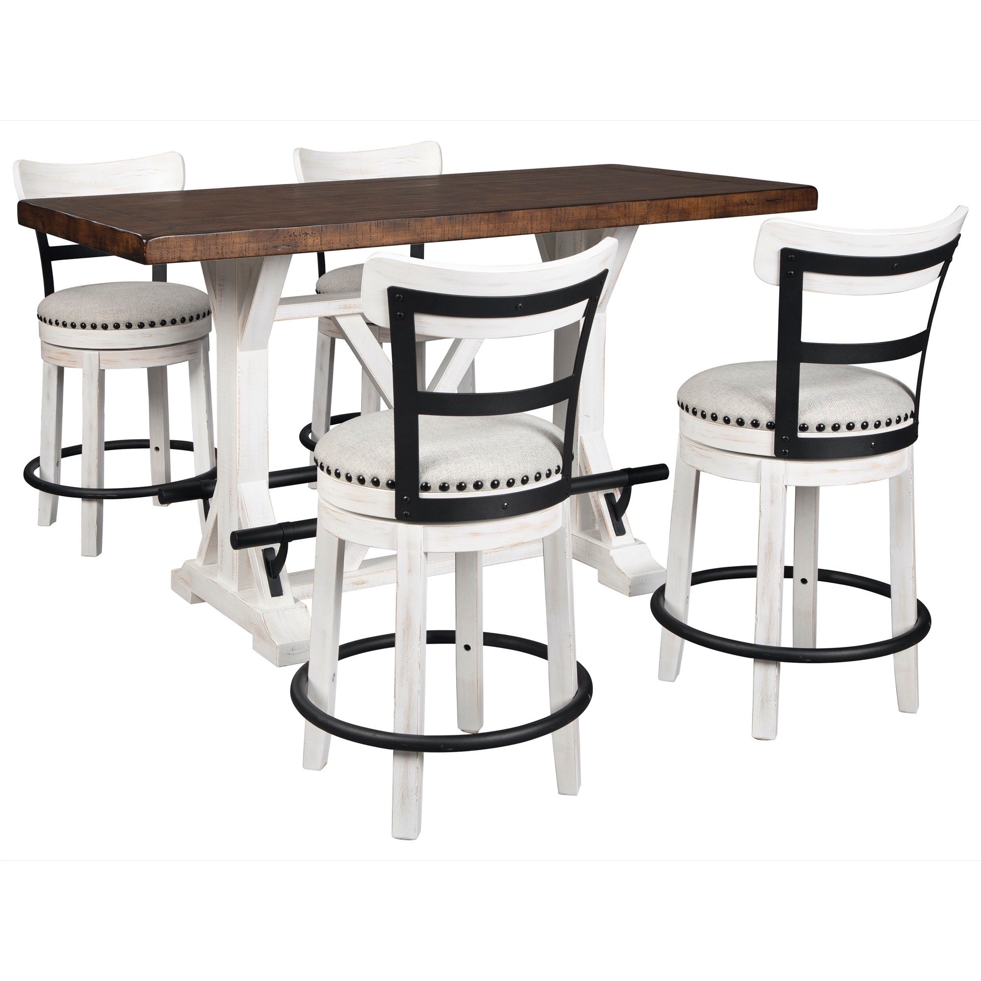 Valebeck Counter Height Dining Table and 4 Barstools - Adams Furniture