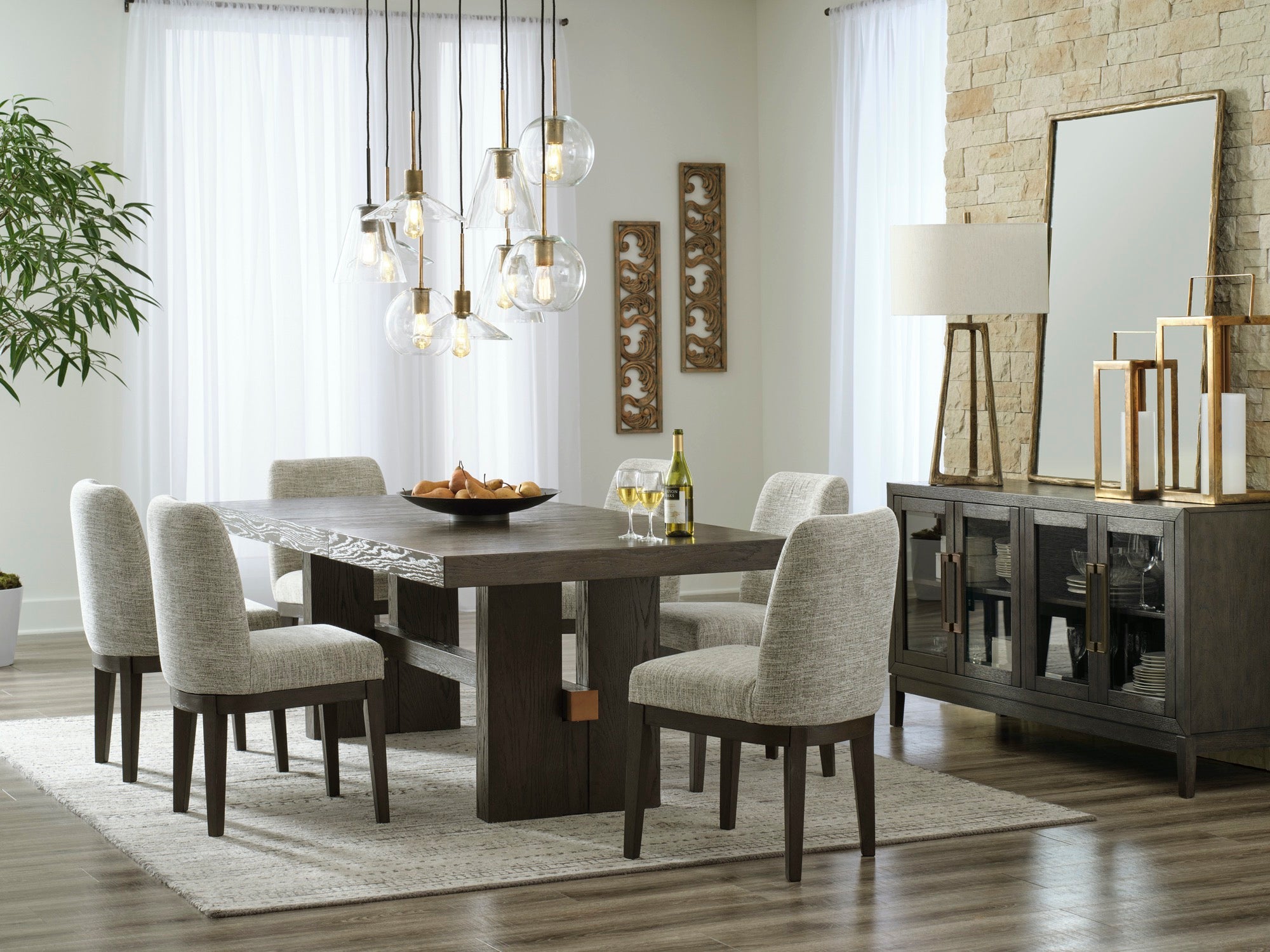 Burkhaus 7 Piece Dining Set - Adams Furniture