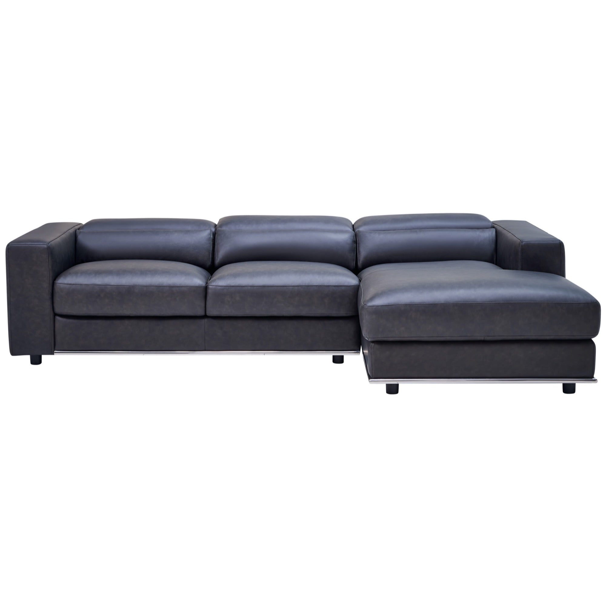 Grayson Charcoal Leather Sectional