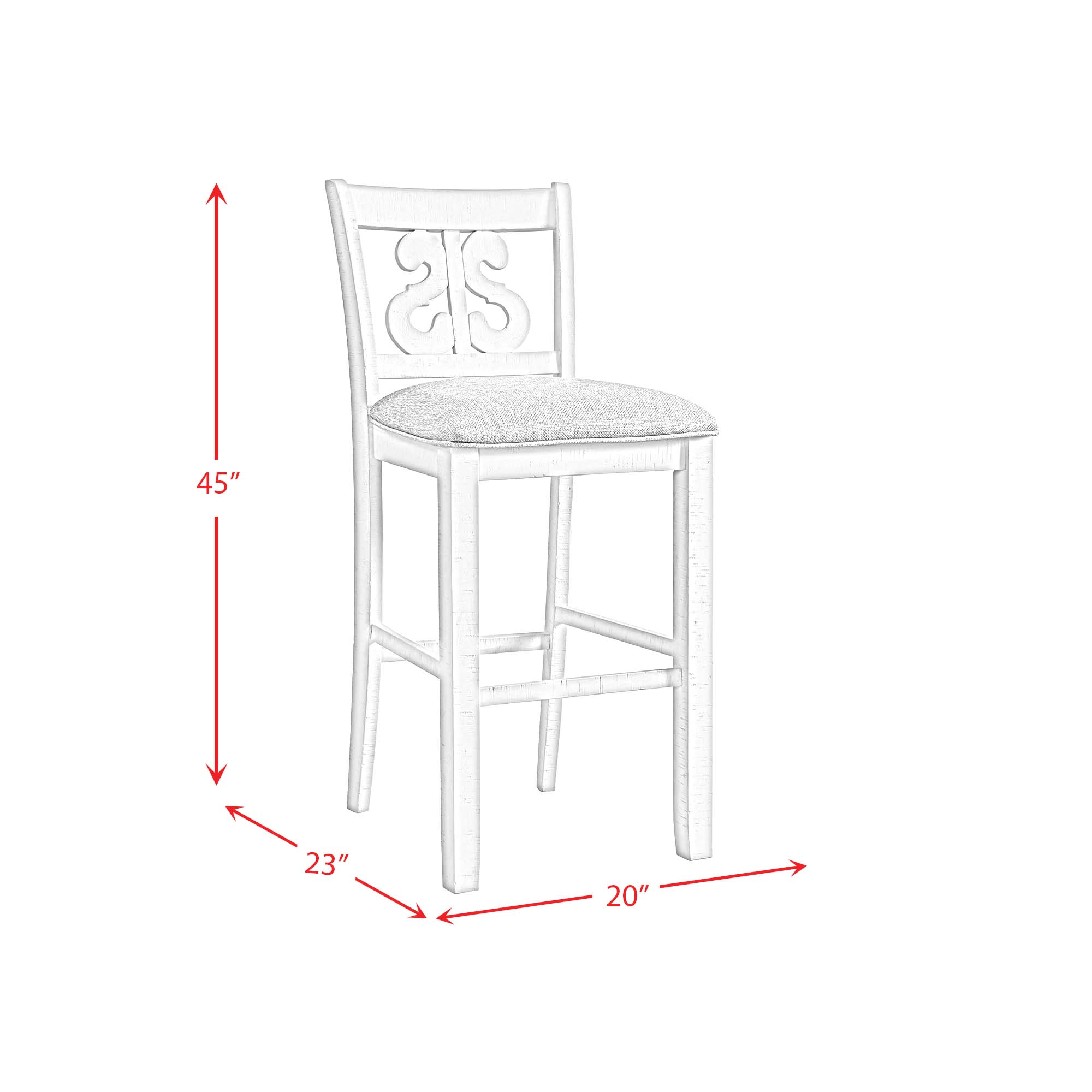Stone 30" Bar Scroll Back Stool (Set of 2)