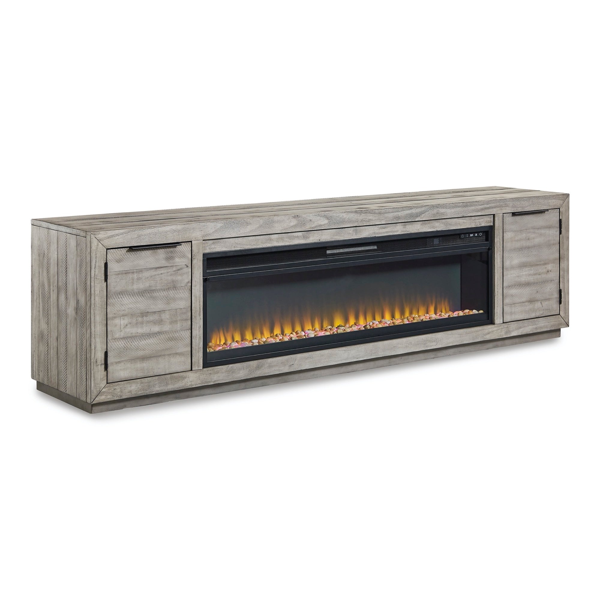 Naydell 92" TV Stand with Electric Fireplace - Adams Furniture