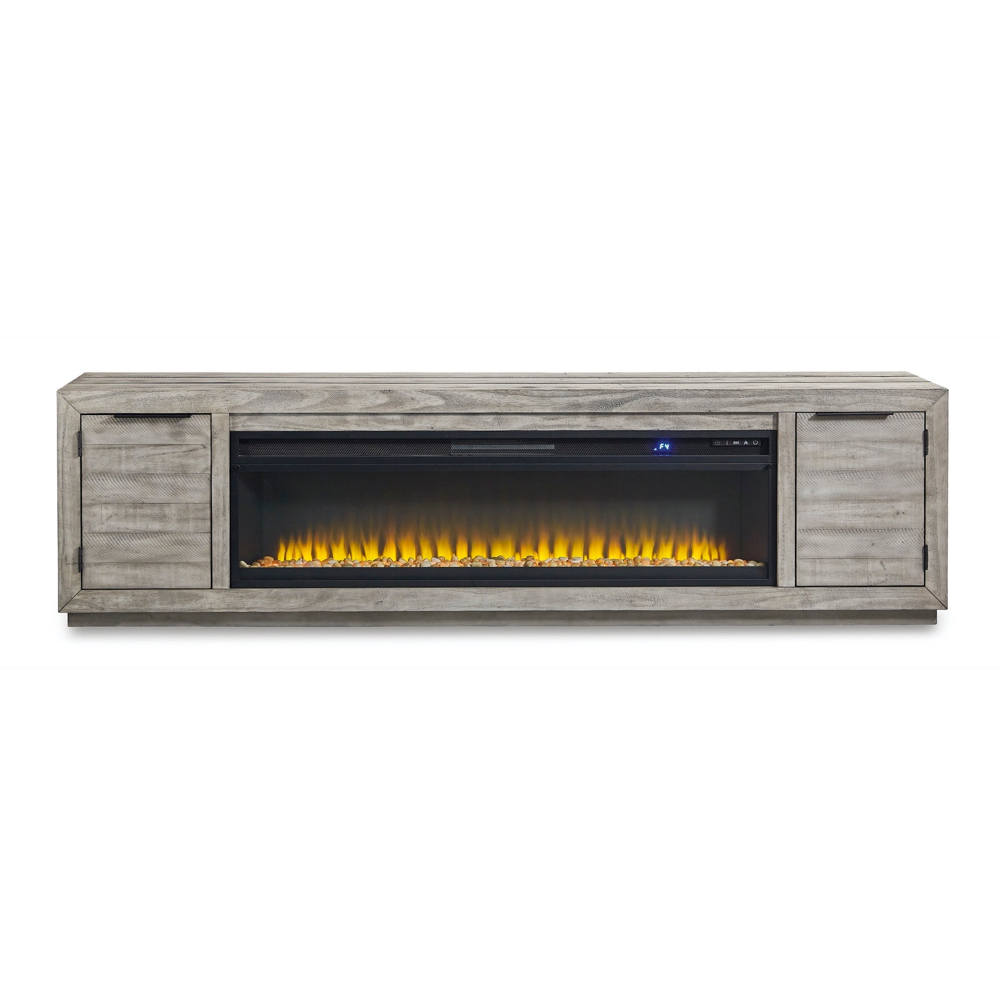 Naydell 92" TV Stand with Electric Fireplace - Adams Furniture