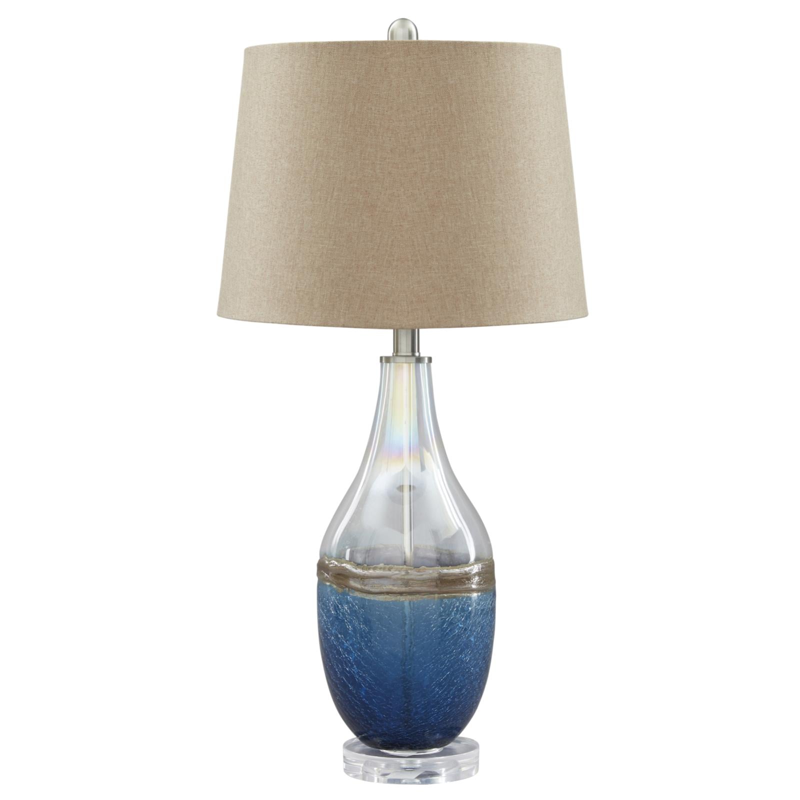 Johanna Blue/Clear Glass Table Lamp | Set of 2, Lamp, Ashley Furniture - Adams Furniture