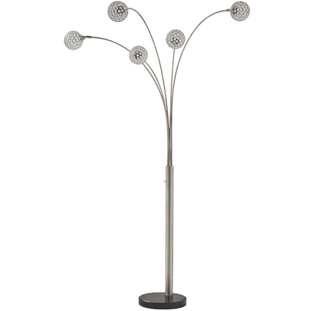 Winter Silver Metal Arc Lamp, Lamp, Ashley Furniture - Adams Furniture