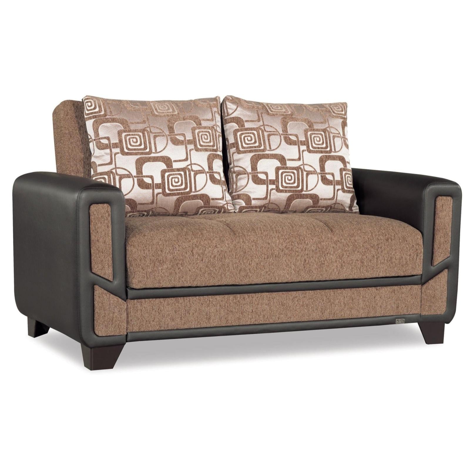 Mondo Brown Convertible Loveseat, Loveseat, Rugnur - Adams Furniture