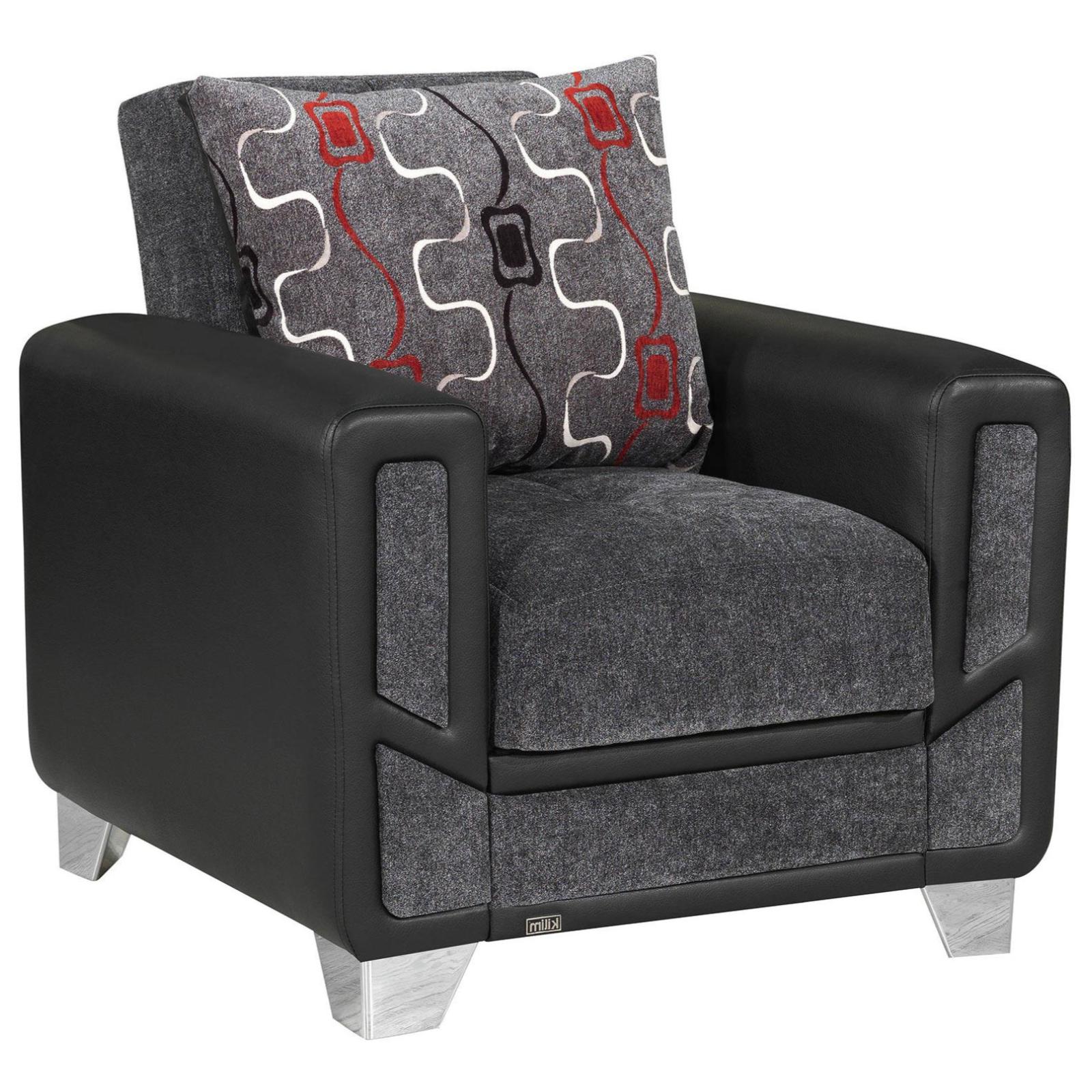 Mondo Grey Convertible Chair, Accent Chair, Rugnur - Adams Furniture